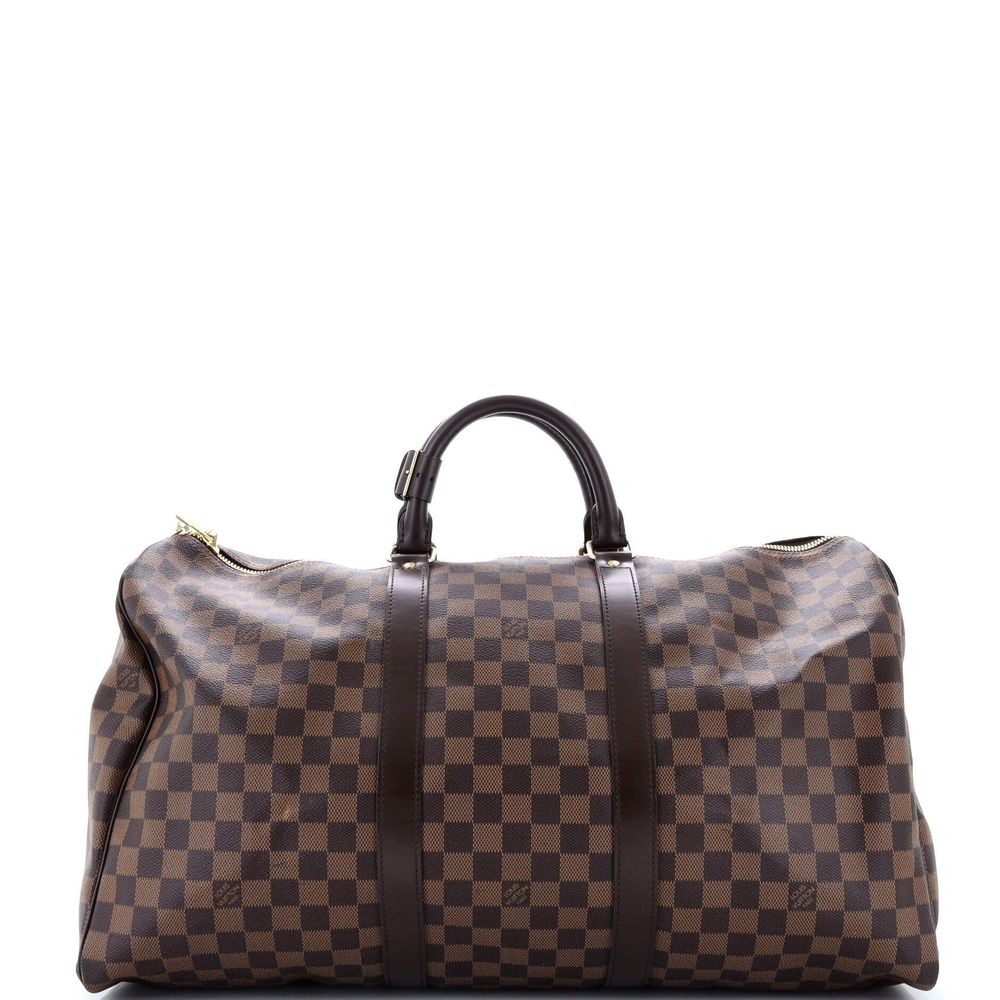 Very Good Louis Vuitton Keepall Bag Damier 50 Brown